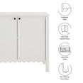 thumbnail image 3 of Sideboard Console Table Entry Display Cabinet, White, Wood, Living Dining Room Kitchen Cafe Bistro Hospitality Restaurant, Modern Contemporary, HB37709, 3 of 9