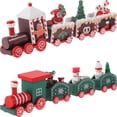 thumbnail image 1 of 2pcs Christmas Train Decoration Christmas Wooden Train Craft Decoration Party Table Decoration, 1 of 9