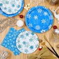 thumbnail image 5 of Waipfaru 200 PCS Christmas Paper Plates and Napkins White Snowflake Party Supplies Blue Disposable Dinnerware Set for Xmas Party, 5 of 7