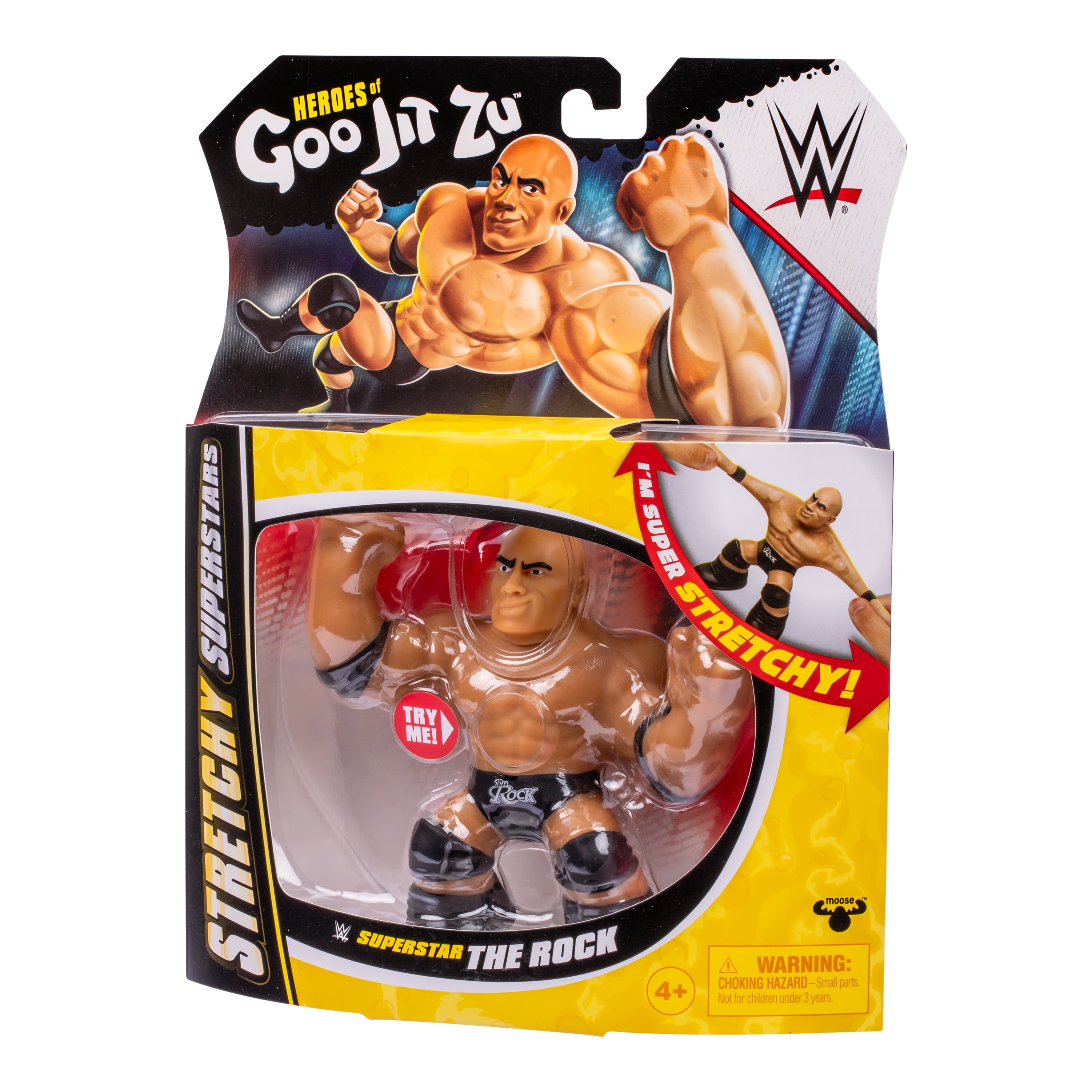 Heroes of Goo Jit Zu WWE Stretchy Superstars The Rock, Stretchy Action Figure, Ages 4+
