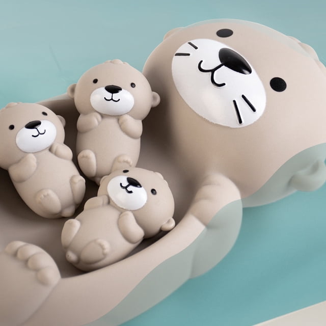 YIMWNYI 4Pcs Adorable Floating Animals Bath Toy Set, Safe Soft Rubber, Engaging Bath Time Fun, Supports Motor Skills, Interactive Parent and Little Figures, Easy to Clean Bath Toys