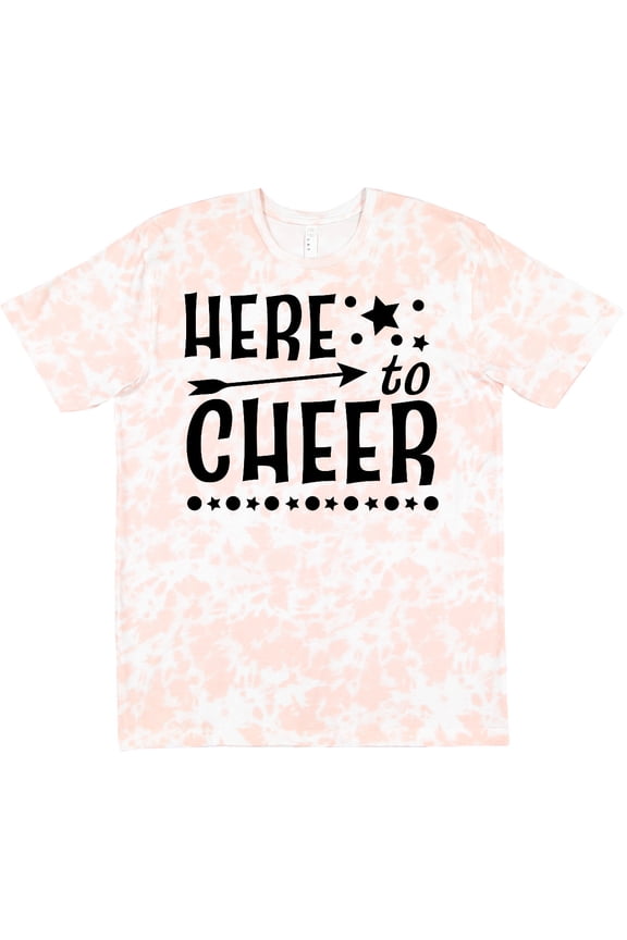 Here to Cheer Cheerleading with Arrow and Stars T-Shirt