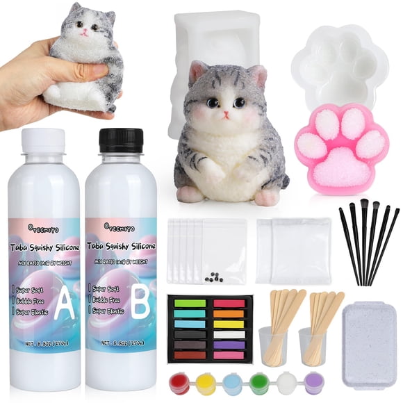 Kit para hacer squishies pintados a mano TECMIYO con silicona de 530 ml