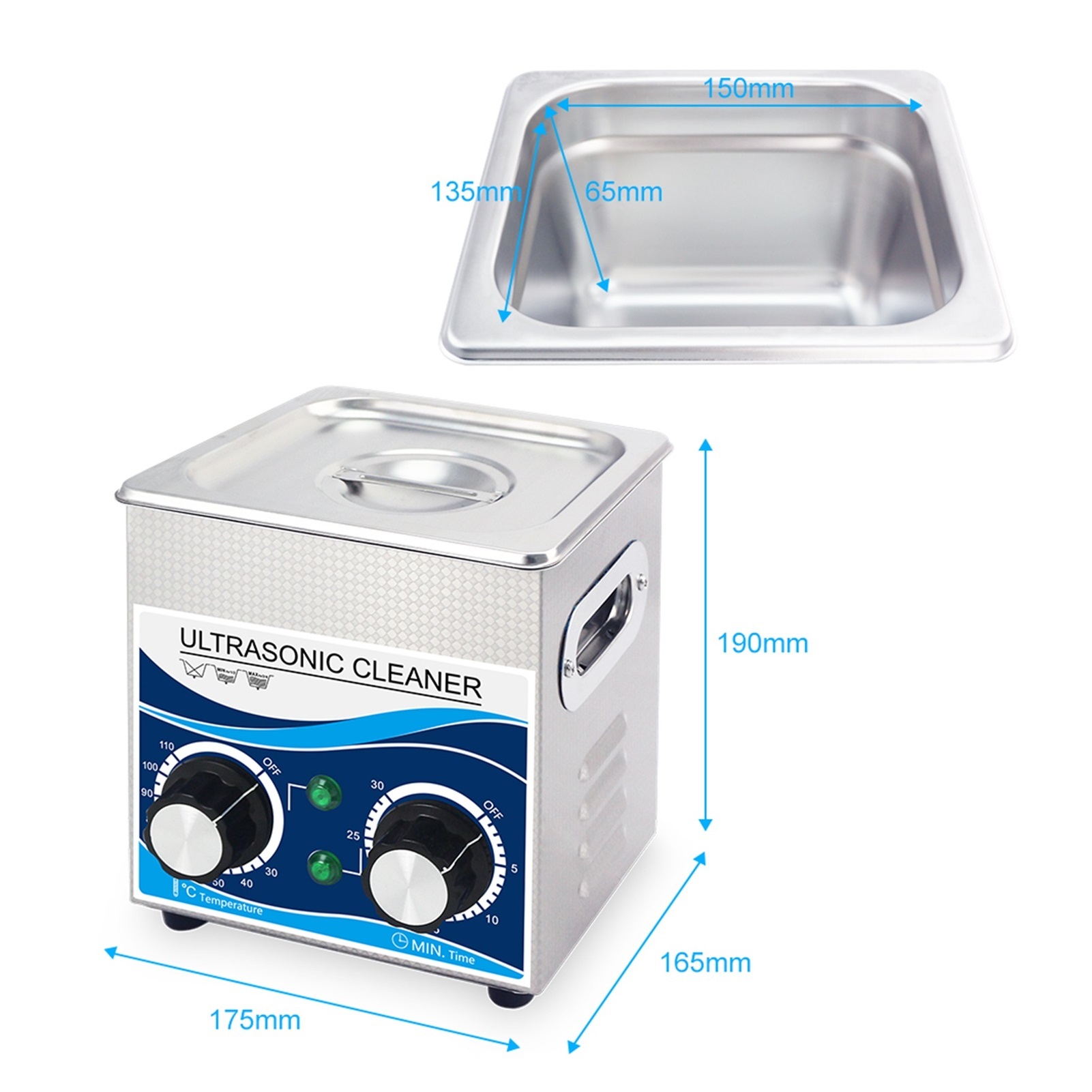 1.3L Jewellery Ultrasonic Cleaner 120W 40khz Sonic Cleaner For Home Spare Parts Oil Rust Injector Fuel Nozzle Spark ,Strong Cleaning