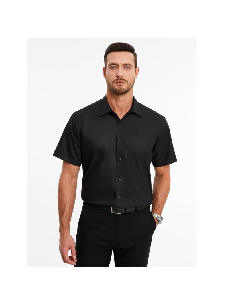 breathable dress shirts Men's Ice-Silk Stretch Shirt, Silk for Men, Breathable Shirts for Men, Mens Shirts Short Sleeve (Black,M 50-57.5 KG) at Amazon Men's Clothing store no sweat (literally). Hisdern Men's Black Short Sleeve