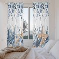 thumbnail image 3 of Blue Eucalyptus Coastal Kitchen Curtain for Berdoom Living Room Cafe 72 Inch Length, Beach Starfish Shell Nautical Tiers Curtains Light Filtering Drapes Rod Pocket Window Treatment 2 Panels 52"Wx72"L, 3 of 8