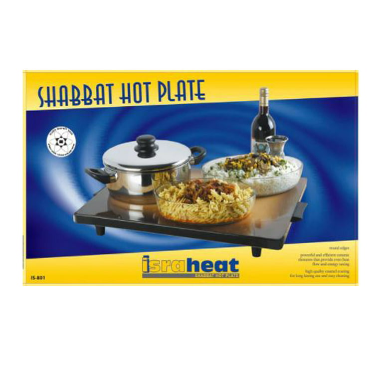 ISRAHEAT XL Shabbat Enamel Hot Plate Warmer w/ Built in Safety Thermostat,  30 W x 18 D - Black