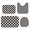 Black and White Checkered Pattern, variant on Yellow and White Checkered Pattern Bathroom Rug Set 4 Piece,Includes Contour,Lid Cover,Bath Mat,Non-Slip Extra Soft Absorbent Washable
