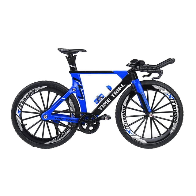 Juguete miniatura bicicleta de montaña modelo curvo azul Sunnimix