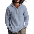 thumbnail image 6 of HAiming Men's Cotton Linen Striped Hoodies Trendy Button Long Sleeved Sweatshirts Plus Size Casual Loose Pullover Tops, 6 of 6