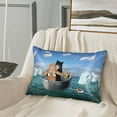 thumbnail image 3 of Bingfone Two Brave Cats Are Floating On The Sea Iceberg Print Satin Pillowcase for Hair - Standard Size with Zipper Silky & Soft Pillow Covers,20x30 inches, 3 of 8