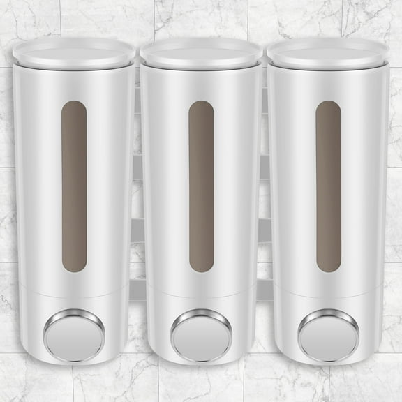 Jokapy Soap Dispenser, Triple Shampoo and Conditioner Dispenser for Shower, 17 oz, White