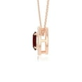 thumbnail image 5 of Natural Garnet with Moissanite Solitaire Halo Oval Pendant Necklaces for Women in 18K Rose Gold Vermeil,January Birthstone Jewelry Gifts for Her Birthday,Anniversary,Mothers Day,Christmas,Valentines, 5 of 7