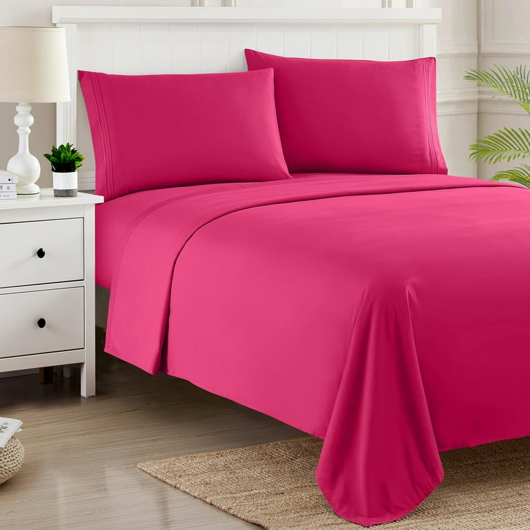 Hot Pink Sheet Set Comfy Solid Sateen