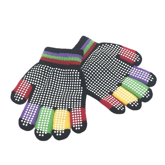 LIZENG Pairs Kids Anti Gloves Winter Knitted Gloves Full Finger Grip Anti Toddler Gloves for Boys Girls Mitten Ski Gloves