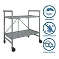 thumbnail image 3 of COSCO Outdoor Living Outdoor and Indoor Folding Serving Cart with Wheels and 2 Slatted Shelves, Gray, 3 of 13