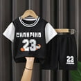 thumbnail image 3 of Toddler Basketball for Kids Toddler Basketball Uniform For Boys Summer Sleeveless Mesh Breathable Quick Dry Activewear Black 5-6 Years, 3 of 3