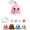 #05319260618001A1 Pink, variant on 3D Beaded Animal Craft Kit, Handmade Bead Art Making Set, Creative Decorative Handicraft for Daily Use