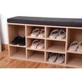 thumbnail image 4 of Banc de Rangement en Bois Naturel pour Chaussures avec Coussin Doux pour l'Entrée, 4 of 6