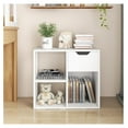thumbnail image 4 of TYUIOP 3 Cube Bookcase with Drawer, 2 Tier Bookshelf for Small Space, Modern Freestanding Display Rack with Open Shelves, White Book Case, Wood Cube Storage Organizer Bedroom Living Room, 2 Pack, 4 of 5