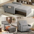 thumbnail image 2 of Lofka 3-in-1 Sleeper Sofa with Pull-Out Bed Clearance for Apartment| Bedroom, Grey, 2 of 9