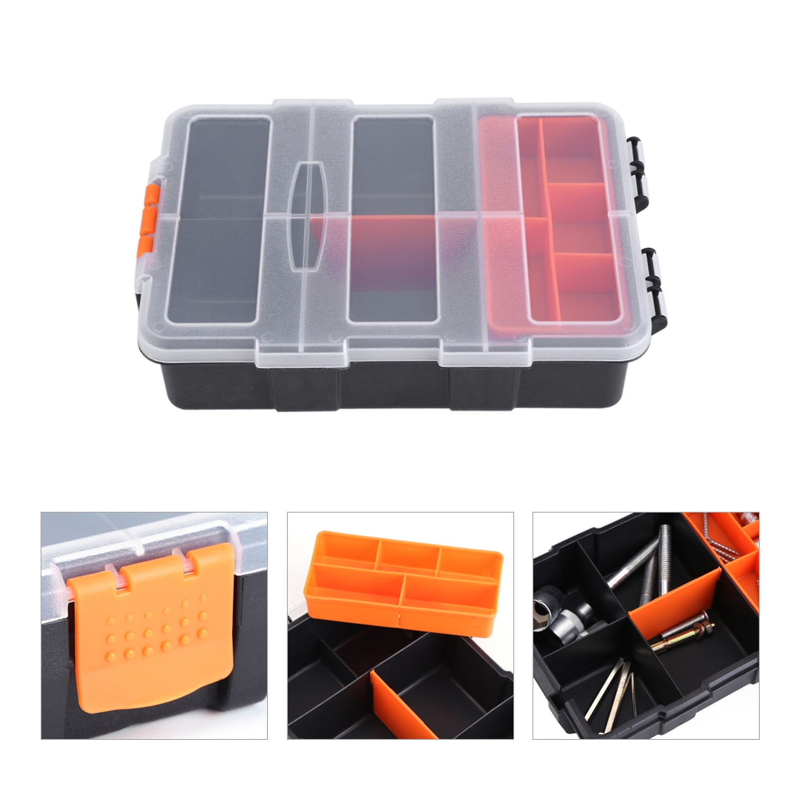 Components Storage Box Components Storage Case Small Parts Tool Box Storage Tool Case Two-layer Storage Box Two Layer Plastic Heavy Duty Components Storage Box Case Organizer Small