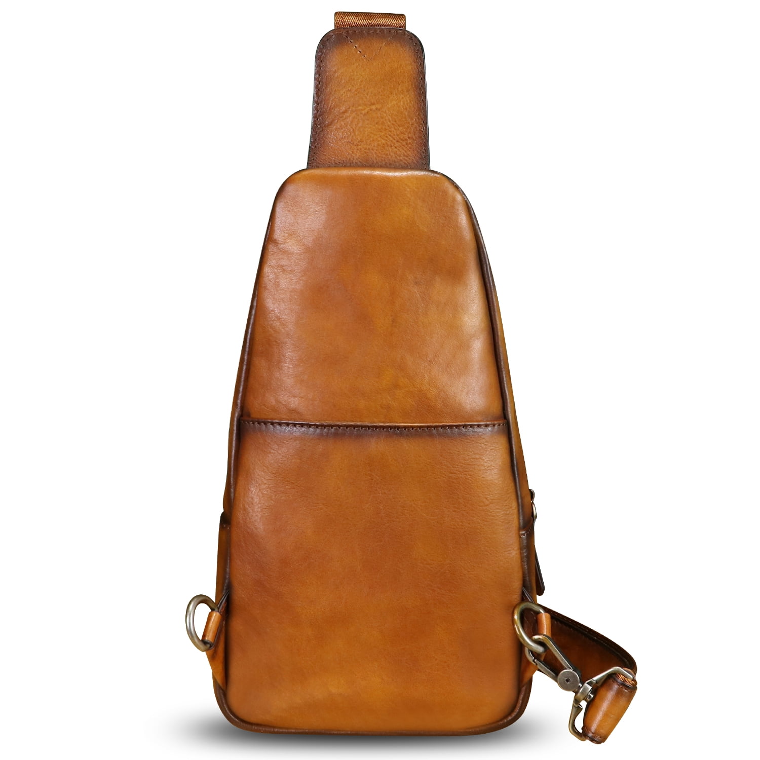 Genuine Leather Sling Bag for Women Men Retro Sling Backpack Purse Crossbody Bag
