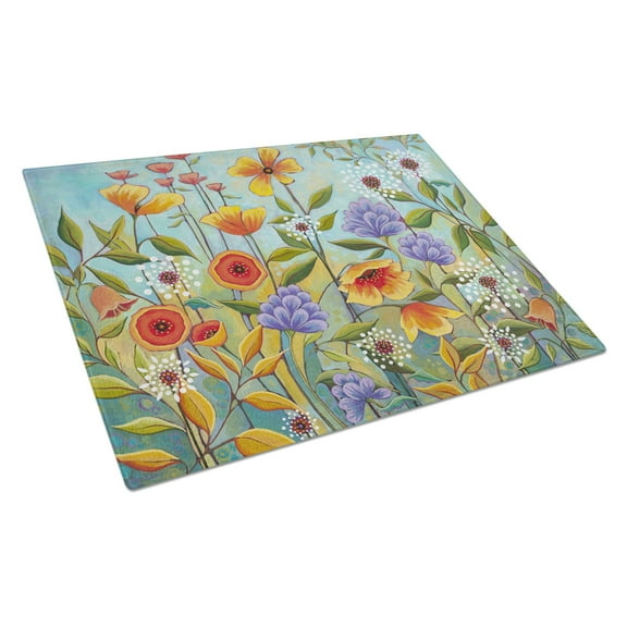 Carolines Treasures PPD3016LCB Fresh Air Flowers Glass Cutting Board Large, 12H x 16W, multicolor