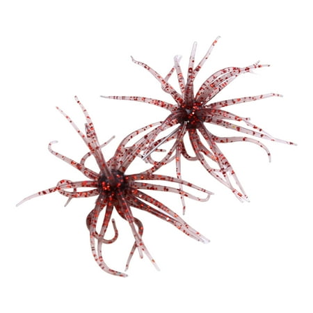 Aqyh Sea Urchin Lure - 2Pcs 6.88CM/1.7G Soft with Swimming Skirts Colorful Artificial Bait Saltwater Freshwater Bass Walleye Trout Fishing Accessories