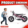 thumbnail image 5 of ICEELF 24V 300W Electric Dirt Bike for Kids Ages 6+, 2 Speed Settings, Flashing LED Lights, Music Function, Pink, 5 of 6