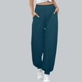 thumbnail image 2 of Diufon Sweatpants for Women Solid Color Lounge Pants Elastic High Waist Pants with Pockets, 2 of 7