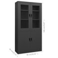 thumbnail image 4 of vidaXL Office Cabinet Anthracite 90x40x180 cm Steel, 4 of 5