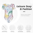 thumbnail image 4 of Balery Zebra Colourful Body de cuello redondo de manga corta para mujer Tops de manga corta Tops básicos-X-Large, 4 of 7