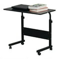 thumbnail image 2 of MINKUROW Sofa Side Table with Wheels & Baffle,Removable Laptop Desk,Height Adjustable Rolling Coffee Snack Table,TV Tray for Living Room,Bedroom,The Study,32" LX 16" W Black, 2 of 4