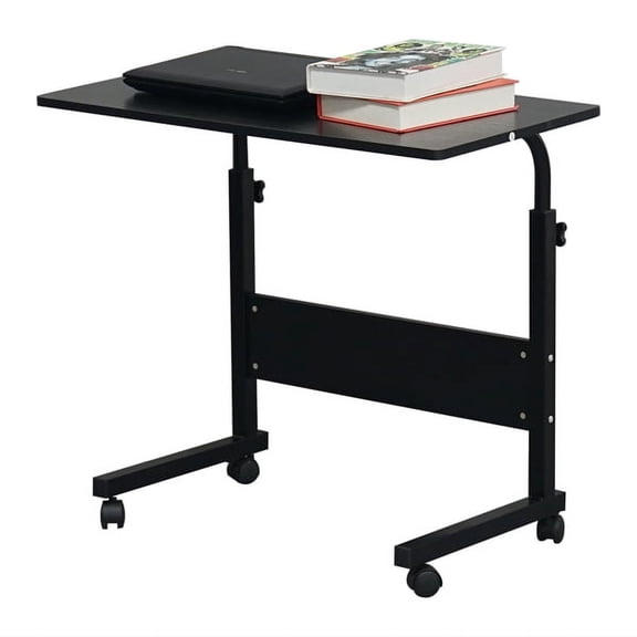 Removable Adjustable Side Table - P2 15MM Chipboard & Steel, Small Stylish for Home Office, Height-Adjustable, Black(Large )