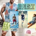 thumbnail image 3 of Ben Din Clothing Men's Tie Dye Swim Trunks Cotton Beach Shorts, Green, 3 of 4