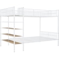 thumbnail image 3 of JERFIT Over Full Metal Bunk Bed with 5-Tier Shelves White, 3 of 10