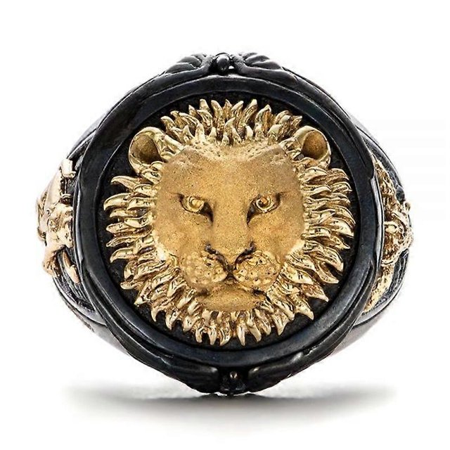 Anillo negro de moda Yashi para hombre, joyería de león, regalo de aniversario