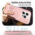 thumbnail image 4 of Designed for iPhone 16e Magnetic Phone Case,Compatible with Mag-safe,Built-in Invisible Kickstand,Matte Back Shockproof Protective Skin Feel Translucent Thin Fit Phone Case,Pink, 4 of 6