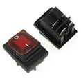 thumbnail image 3 of Oil-Proof 4 Pcs /Set Black Rocker Switch, 4 Pin 2 Position Switch, Red/Green Light Rocker Switch, Boat Type Switch Dustproof For Outdoor For Boat 220V Long Serving Life, 3 of 8