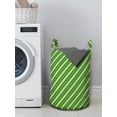thumbnail image 3 of Geometric Laundry Bag, Traditional Irish Striped Pattern Happy St. Patrick's Day Theme, Hamper Basket with Handles Drawstring Closure for Laundromats, 13" x 19", Lime Green Dark Green, by Ambesonne, 3 of 4