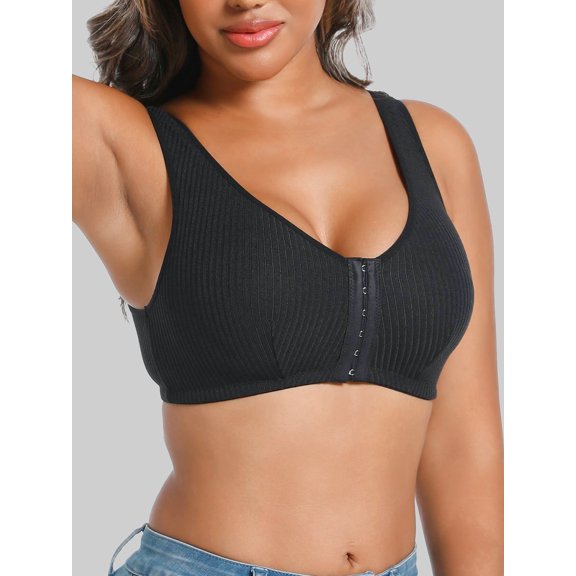 Front Closure Bra for Women,Wireless Women's Sports Bra,High Support Comfort Wirefree Bras