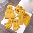 thumbnail image 2 of LinYooLi Children’S Knitted Small Linen Hat Scarf Gloves Three-Piece Set, Plush Warm Children’S Hat Wool Cap, 2 of 6