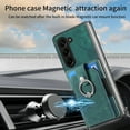 thumbnail image 7 of Compatible with Samsung Galaxy Z Fold 6, Classic Card Slots 360 Rotating Finger Ring Kickstand PU Leather + TPU Frame Magnetic Closure Back Case Cover for Samsung Galaxy Z Fold 6, Green, 7 of 7