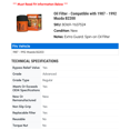 thumbnail image 2 of Oil Filter - Compatible with 1987 - 1992 Mazda B2200 1988 1989 1990 1991, 2 of 2