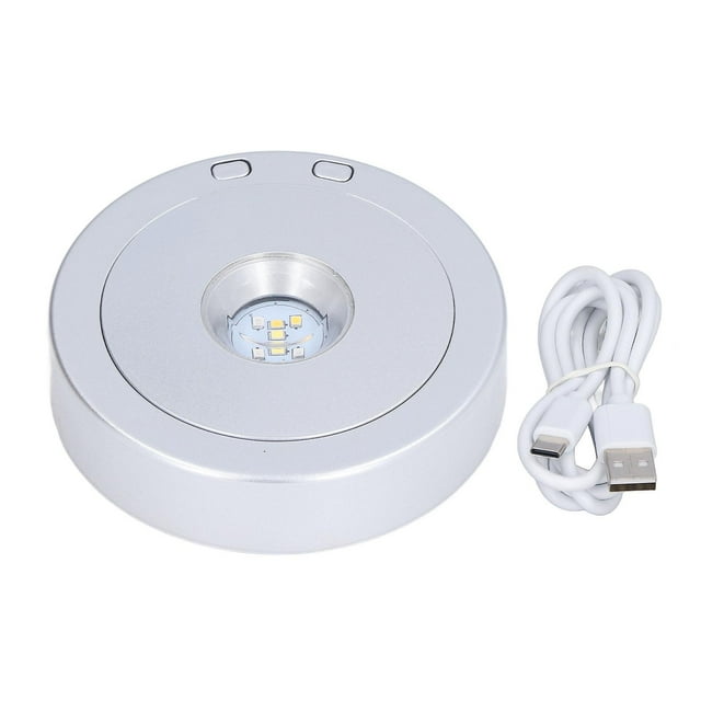 USB RGB LED Display Base Colorful Light Crystal Rotating Stand Holder for Bottle Jewelry Crafts