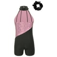 thumbnail image 4 of YONGHS Leotards for Girls Gymnastics Dance Biketards with Hair Tumbling Athletic Jumpsuit Pink&Black 16, 4 of 7