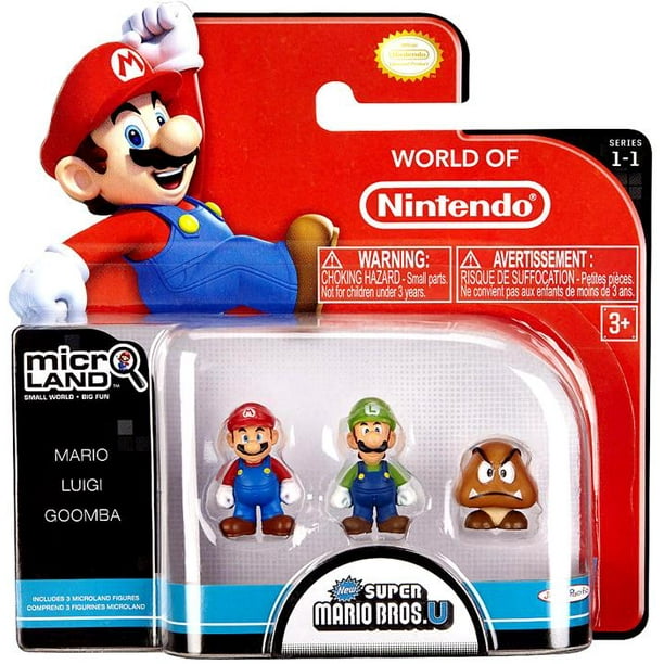 World Of Nintendo Micro Land Series 1 Mario Luigi Goomba Mini Figure 3 Pack Walmart Com Walmart Com