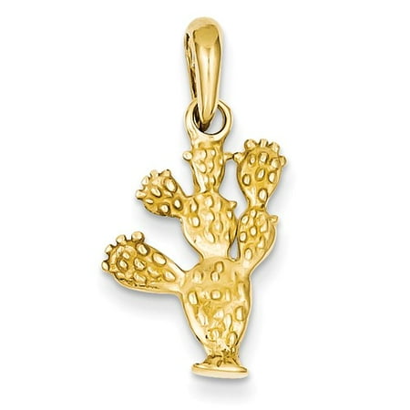 14k Yellow Gold 3-D Cactus Pendant