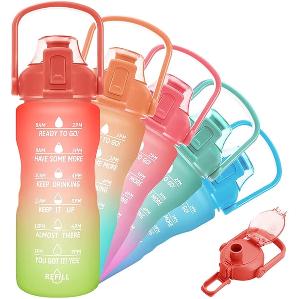 HTAIGUO 32oz Motivational Water Bottle with Time Marker & Handle, Fast ...